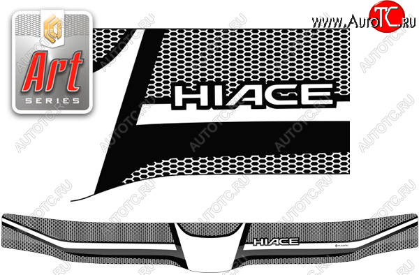 3 299 р. Дефлектор капота (exclusive) (левый руль, широкая кабина) CA Plastic  Toyota Hiace  H200 (2004-2007) минивэн (Япония) дорестайлинг  (Серия Art белая)  с доставкой в г. Кемерово