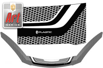 2 479 р. Дефлектор капота (exclusive) Серия Art серебро CA Plastic на Mazda Demio  2007-2014  с доставкой в г. Кемерово. Увеличить фотографию 1