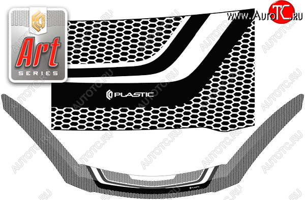 2 479 р. Дефлектор капота (exclusive) Серия Art серебро CA Plastic на Mazda Demio  2007-2014  с доставкой в г. Кемерово