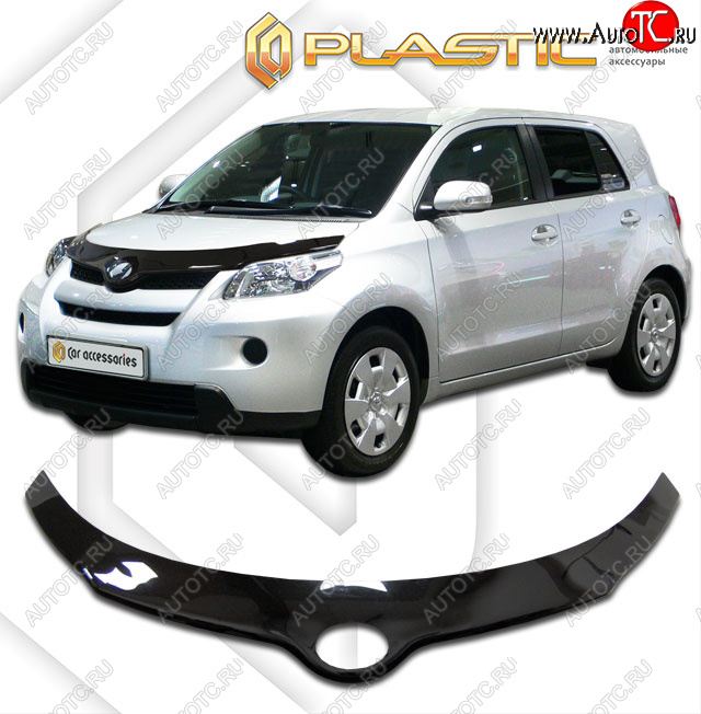 2 499 р. Дефлектор капота CA-Plastic  Toyota Ist  XP110 (2007-2016) (classic черный, без надписи)  с доставкой в г. Кемерово