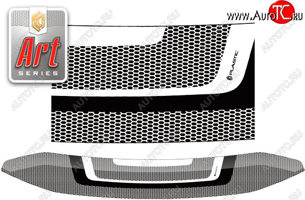 2 159 р. Дефлектор капота CA-Plastic  Volkswagen Multivan  T5 (2009-2015) рестайлинг (серия ART белая)  с доставкой в г. Кемерово