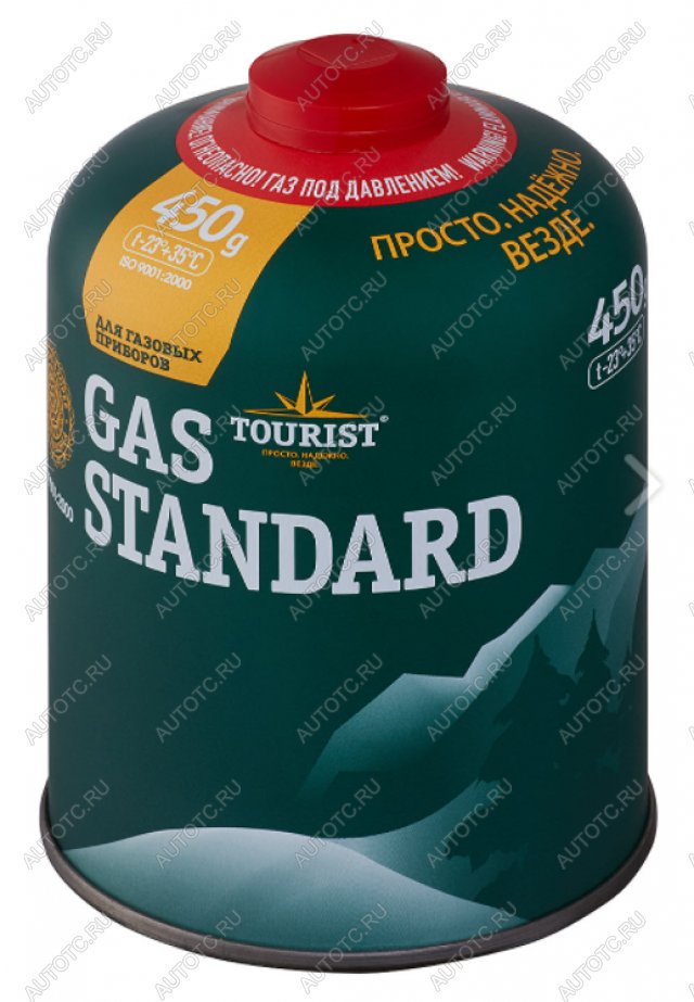 629 р. Баллон газовый резьбовой TOURIST STANDARD для портативных приборов 450 г TOURIST tbr-450  с доставкой в г. Кемерово