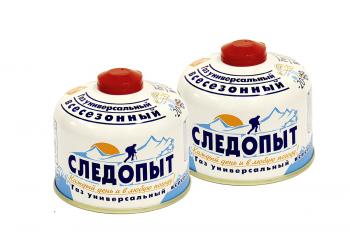 839 р. Баллон газовый резьбовой СЛЕДОПЫТ 230 гр., всесезонный, комплект 2 шт. СЛЕДОПЫТ pf-fg-230-set2  с доставкой в г. Кемерово. Увеличить фотографию 1