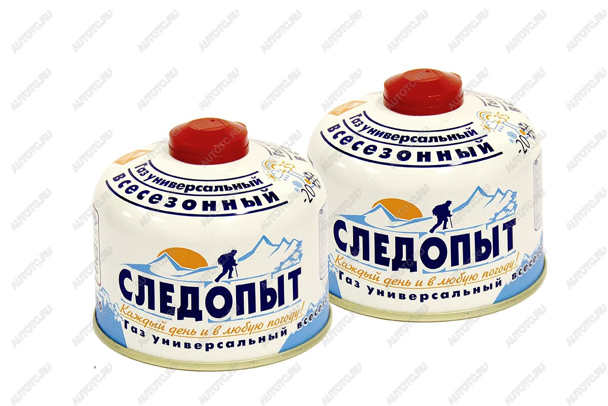 839 р. Баллон газовый резьбовой СЛЕДОПЫТ 230 гр., всесезонный, комплект 2 шт. СЛЕДОПЫТ pf-fg-230-set2  с доставкой в г. Кемерово