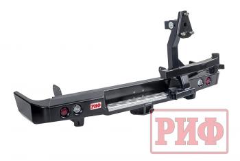 100 649 р. Бампер РИФ силовой задний Toyota Land Cruiser 78 2007+ с квадратом под фаркоп, калиткой и фонарями РИФ rif078-21125  с доставкой в г. Кемерово. Увеличить фотографию 1