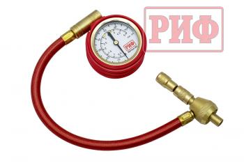 Дефлятор с манометром РИФ аналоговый 2" с шлангом от 0,3 до 5 атм РИФ rif-dg-a