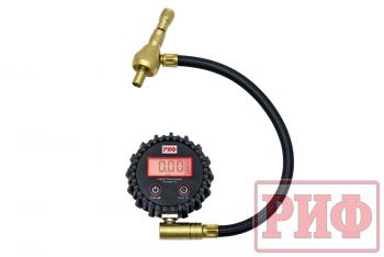 Дефлятор с манометром РИФ цифровой 2.5" с шлангом от 0,3 до 14 атм РИФ rif-dg-d