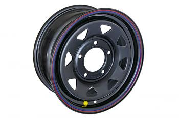Диск усиленный ВАЗ НИВА стальной черный 5x139,7 6,5xR15 d98,5 ET+30 (треуг.) OFF-ROAD Wheels 1565-539985bl-30a17x