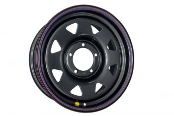 Диск усиленный УАЗ стальной черный 5x139,7 7xR17 d110 ET+15 (треуг. мелкий) OFF-ROAD Wheels 1770-53910bl-15a17