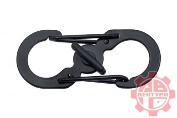 Карабин s-образный с блокировкой 36мм (black) CORD crd.s.b.36.b