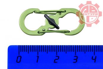 80 р. Карабин s-образный с блокировкой 36мм (green) CORD crd.s.b.36.gr  с доставкой в г. Кемерово. Увеличить фотографию 2