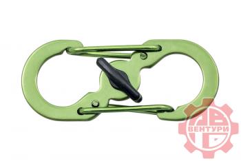 Карабин s-образный с блокировкой 36мм (green) CORD crd.s.b.36.gr