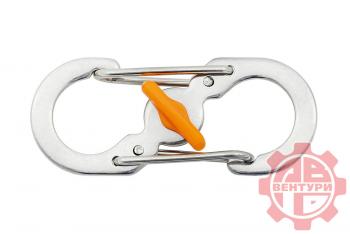 Карабин s-образный с блокировкой 36мм (silver) CORD crd.s.b.36.slw