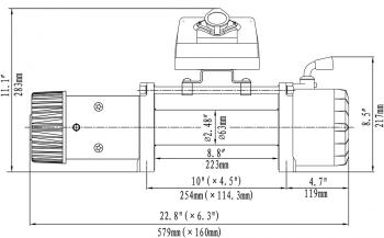59 949 р. Лебёдка автомобильная электрическая 12V Runva 12000 lbs 5443 кг (стальной трос) RUNVA ewx12000s  с доставкой в г. Кемерово. Увеличить фотографию 2