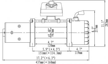56 499 р. Лебёдка автомобильная электрическая 12V Runva 9500 lbs 4350 кг короткий барабан RUNVA 9.5xs  с доставкой в г. Кемерово. Увеличить фотографию 2