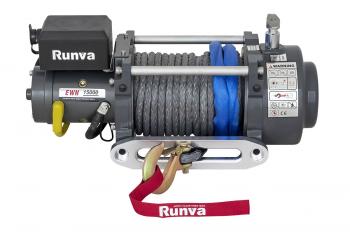 102 429 р. Лебёдка электрическая (индустр.) 24V Runva 15000 lbs 6800 кг синтетический трос RUNVA ewn15000usr24v  с доставкой в г. Кемерово. Увеличить фотографию 3