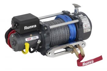 102 429 р. Лебёдка электрическая (индустр.) 24V Runva 15000 lbs 6800 кг синтетический трос RUNVA ewn15000usr24v  с доставкой в г. Кемерово. Увеличить фотографию 1