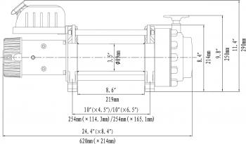 87 609 р. Лебёдка электрическая (индустр.) 24V Runva 17500 lbs 7960 кг RUNVA ewn17500u24v  с доставкой в г. Кемерово. Увеличить фотографию 4