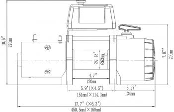 63 319 р. Лебёдка электрическая 12V Runva 12500 lbs 5670 кг короткий барабан, стальной трос RUNVA 12.5xs  с доставкой в г. Кемерово. Увеличить фотографию 8