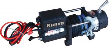 40 379 р. Лебёдка электрическая 12V Runva 4500 lbs 2040 кг (синтетический трос) RUNVA ewx4500usr  с доставкой в г. Кемерово. Увеличить фотографию 1