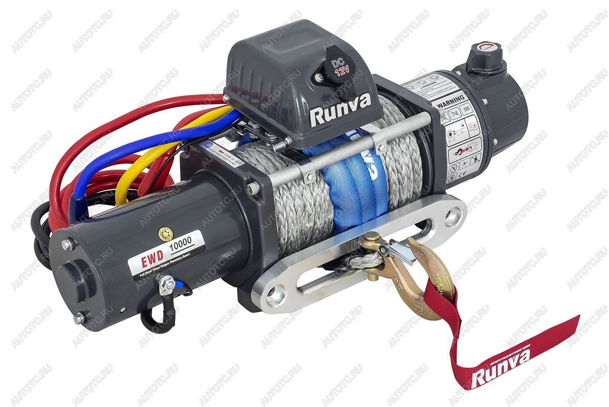 65 479 р. Лебёдка электрическая двухскоростная 12V Runva 10000 lbs 4500 кг (синтетический трос) RUNVA ewd10000ssr  с доставкой в г. Кемерово