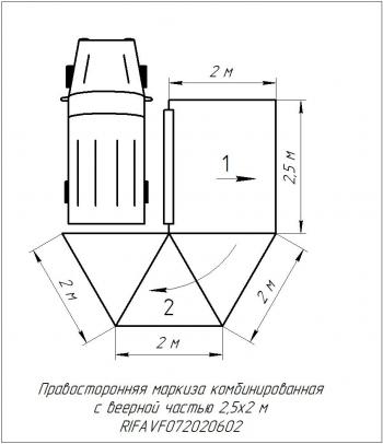 26 999 р. Маркиза автомобильная РИФ комбинированная (прямоугольная с веерной частью) 2,5х2,0 м (правая) РИФ rifavf072020602  с доставкой в г. Кемерово. Увеличить фотографию 27