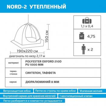 11 009 р. Палатка-зонт зимняя HELIOS NORD-2 с дышащим верхом (желтыйчерный) HELIOS nord-2  с доставкой в г. Кемерово. Увеличить фотографию 13