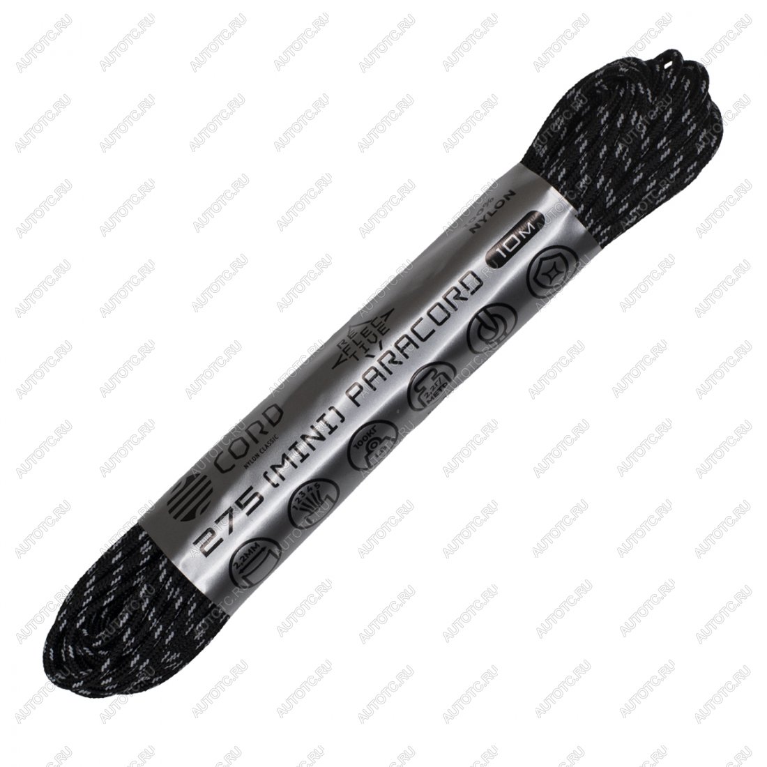 319 р. Паракорд 275 (мини) CORD nylon 10м световозвращающий (black) CORD 275.n10.lm.b  с доставкой в г. Кемерово