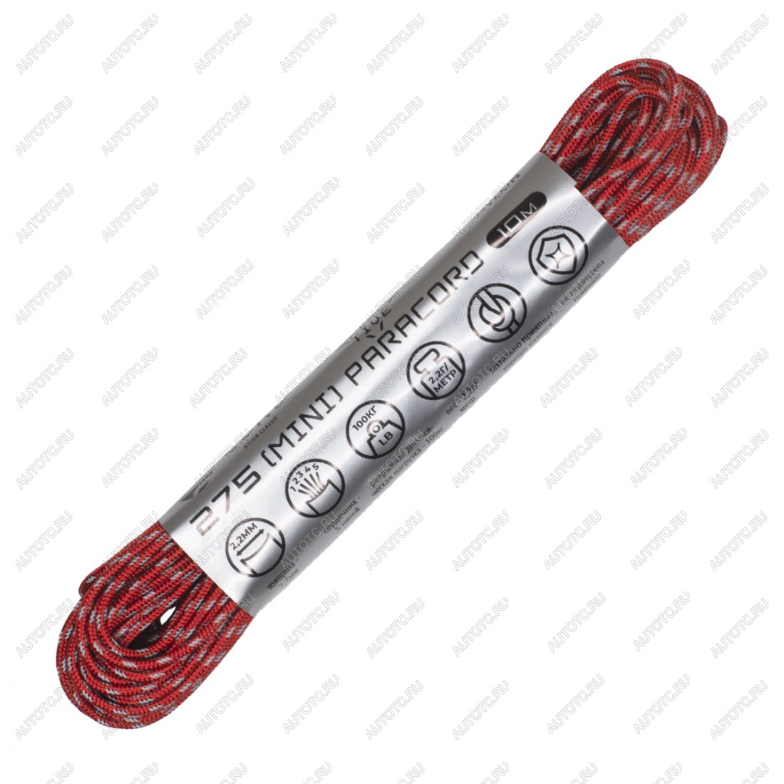329 р. Паракорд 275 (мини) CORD nylon 10м световозвращающий (red) CORD 275.n10.lm.r  с доставкой в г. Кемерово