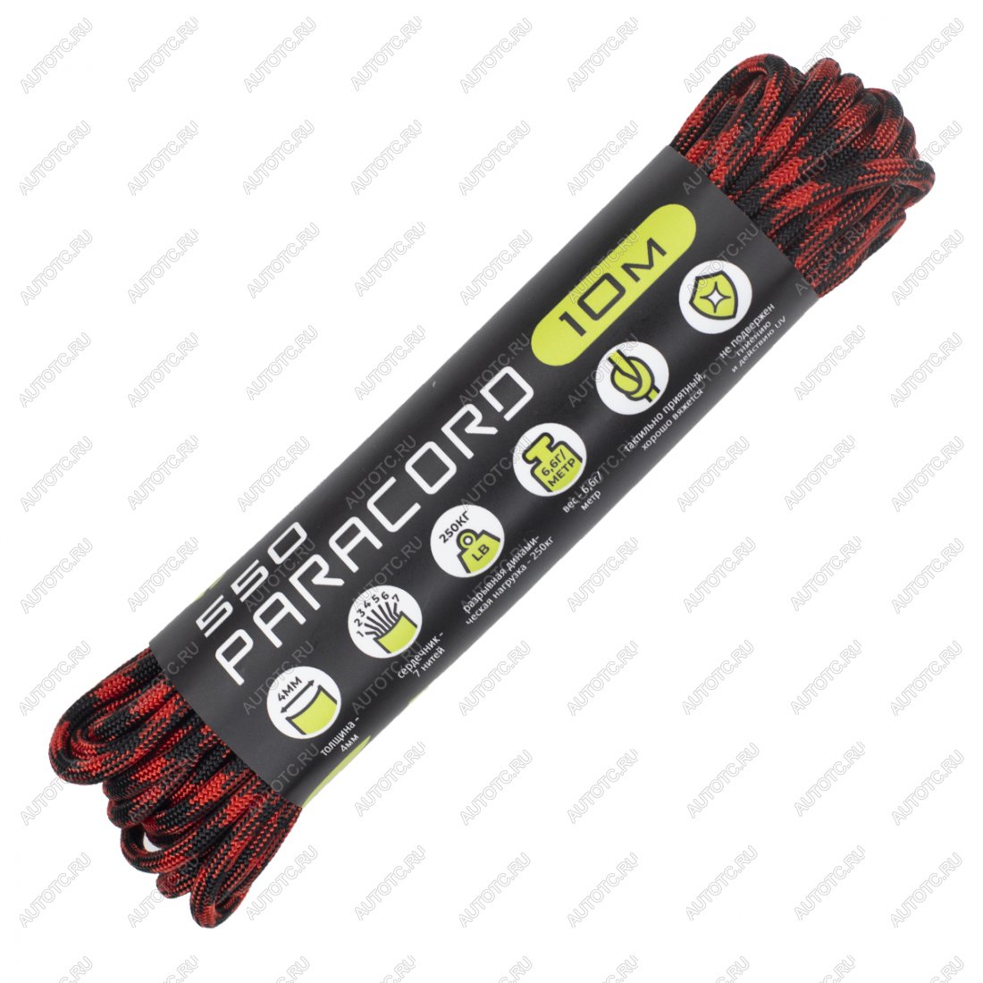 220 р. Паракорд 550 CORD nylon 10м (garfield) CORD 550.n10.gfl  с доставкой в г. Кемерово