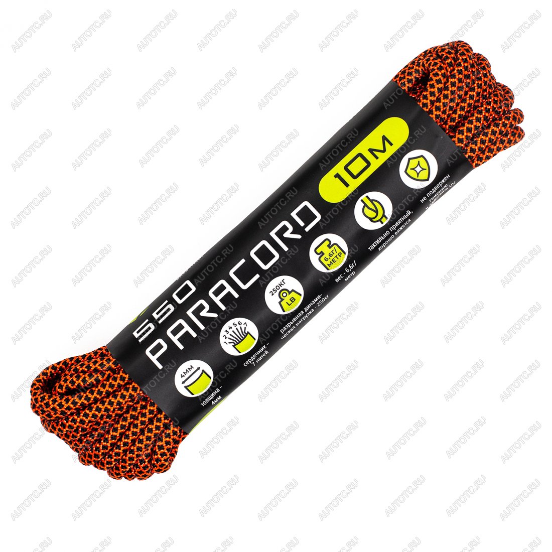 259 р. Паракорд 550 CORD nylon 10м (neon orange snake) CORD 550.n10.n.or.sn  с доставкой в г. Кемерово