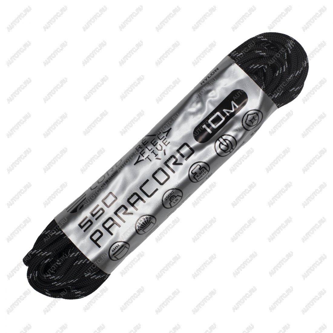 379 р. Паракорд 550 CORD nylon 10м световозвращающий (black) CORD 550.n10.lm.b  с доставкой в г. Кемерово