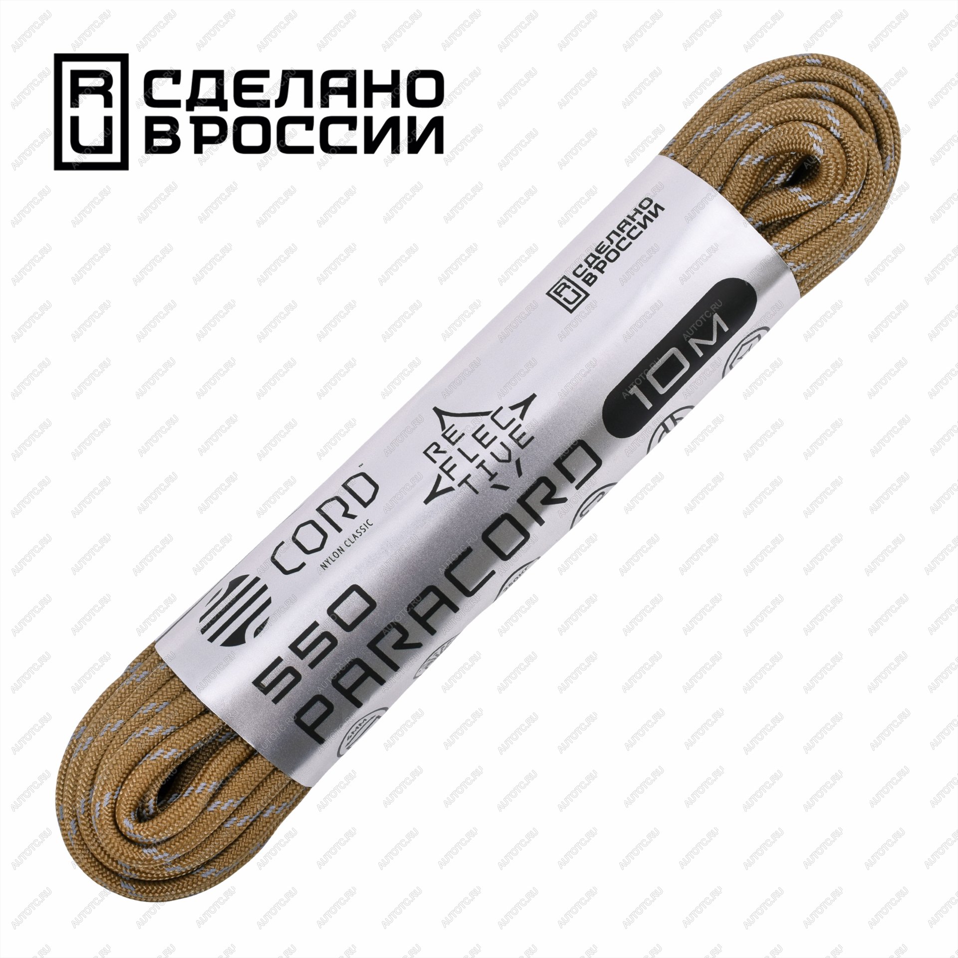 389 р. Паракорд 550 CORD nylon 10м световозвращающий (coyote) CORD 550.n10.lm.cyt  с доставкой в г. Кемерово