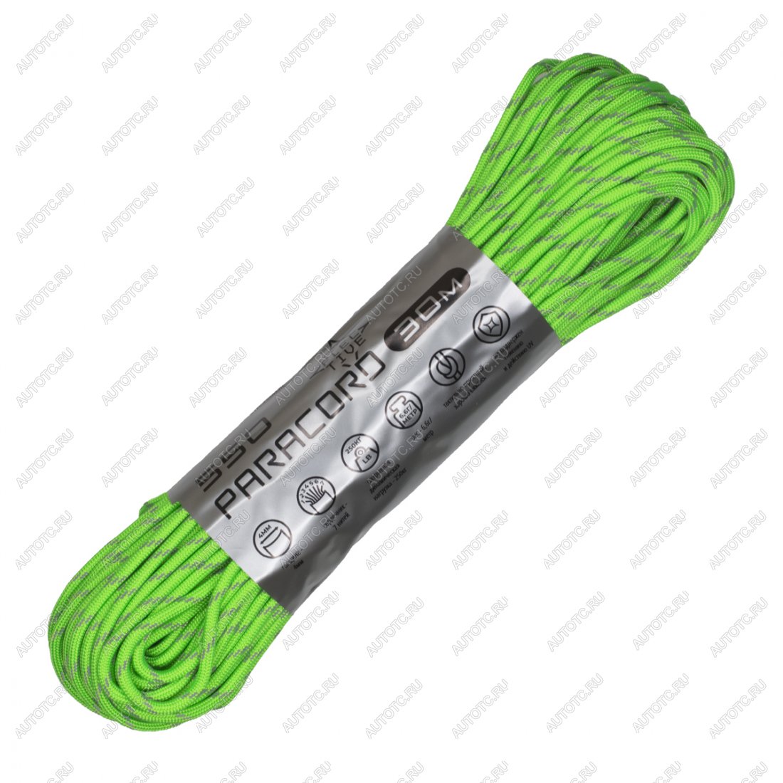 829 р. Паракорд 550 CORD nylon 30м световозвращающий (neon green) CORD 550.n30.lm.n.gr  с доставкой в г. Кемерово