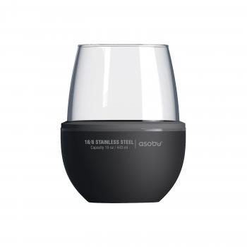 2 159 р. Термобокал для вина WINE KUZIE 440 мл, черный ASOBU stl24.06-black  с доставкой в г. Кемерово. Увеличить фотографию 1