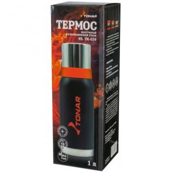 2 309 р. Термос ТОНАР 1000 мл. Черный (2 крышки-кружки) ТОНАР hs.tm-039  с доставкой в г. Кемерово. Увеличить фотографию 3