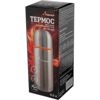 1 299 р. Термос ТОНАР 500 мл. цвет - стальной (дополнительная чашка) ТОНАР hs.tm-020  с доставкой в г. Кемерово. Увеличить фотографию 2