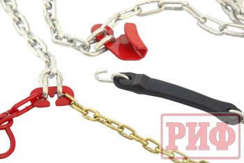 10 049 р. Цепи противоскольжения РИФ 4х4 "соты" 16 мм, 25570R18, 25575R17, 26575R16, 26555R19, 26565R18, 26570R17, 27560R18, 27570R16, 32x11,5R15 (к-т 2 шт.) РИФ rif18-0-0000267  с доставкой в г. Кемерово. Увеличить фотографию 7