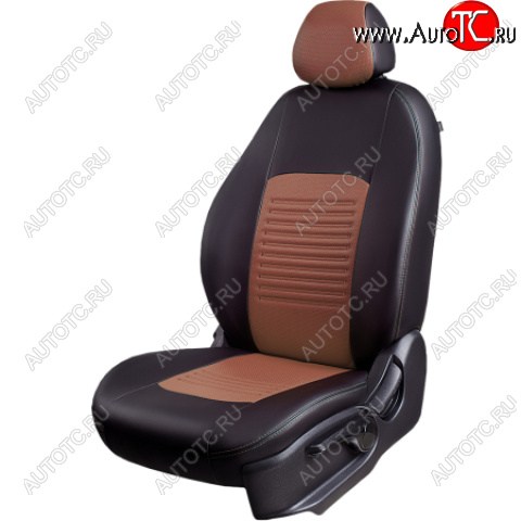 4 999 р. Комплект чехлов для сидений (РЗСиС 50/50, 2П Илана+Орегон) ТУРИН Lord Autofashion Chery Tiggo T11 дорестайлинг (2005-2013) (черный, вставка темно-коричневый)  с доставкой в г. Кемерово