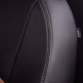 4 999 р. Комплект чехлов для сидений (РЗСиС 50/50, 2П Илана+Орегон) ТУРИН Lord Autofashion Chery Tiggo T11 дорестайлинг (2005-2013) (черный, вставка темно-коричневый)  с доставкой в г. Кемерово. Увеличить фотографию 6