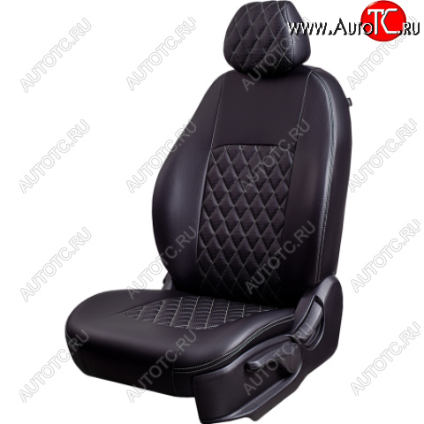 9 499 р. Комплект чехлов сидений (РЗС 60/40 3Г Илана+Орегон) Турин Ромб Lord Autofashion  Chery Tiggo 4 (2017-2020) дорестайлинг (черный, вставка серая, строчка серая)  с доставкой в г. Кемерово