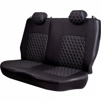 9 499 р. Комплект чехлов сидений (РЗС 60/40 3Г Илана+Орегон) Турин Ромб Lord Autofashion  Chery Tiggo 4 (2017-2020) дорестайлинг (черный, вставка серая, строчка серая)  с доставкой в г. Кемерово. Увеличить фотографию 3
