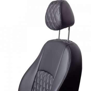 9 499 р. Комплект чехлов сидений (РЗС 60/40 3Г Илана+Орегон) Турин Ромб Lord Autofashion  Chery Tiggo 4 (2017-2020) дорестайлинг (черный, вставка серая, строчка серая)  с доставкой в г. Кемерово. Увеличить фотографию 4