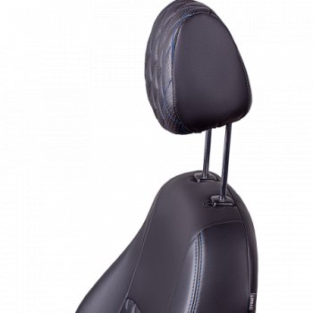 7 199 р. Комплект чехлов сидений (РЗС 60/40 3Г Илана+Орегон) Турин Ромб Lord Autofashion  Chery Tiggo 4 (2017-2020) дорестайлинг (черный, вставка серая, строчка синяя)  с доставкой в г. Кемерово. Увеличить фотографию 6