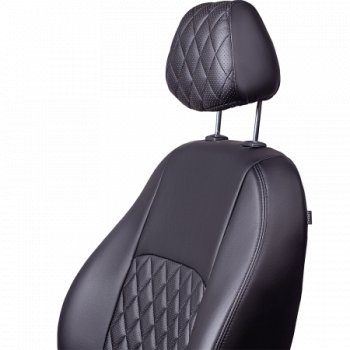 7 199 р. Комплект чехлов сидений (РЗС 60/40 3Г Илана+Орегон) Турин РОМБ Lord Autofashion  Chery Tiggo 4 (2017-2020) дорестайлинг (черный, вставка черная, строчка черная)  с доставкой в г. Кемерово. Увеличить фотографию 2