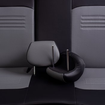 9 449 р. Комплект чехлов для сидений (РЗС 60/40, 3Г Илана+Орегон) ТУРИН Lord Autofashion Chery Tiggo 4 дорестайлинг (2017-2020) (черный, вставка серая, строчка серая)  с доставкой в г. Кемерово. Увеличить фотографию 3