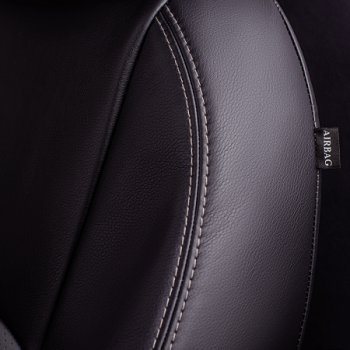 9 449 р. Комплект чехлов для сидений (РЗС 60/40, 3Г Илана+Орегон) ТУРИН Lord Autofashion Chery Tiggo 4 дорестайлинг (2017-2020) (черный, вставка серая, строчка серая)  с доставкой в г. Кемерово. Увеличить фотографию 4