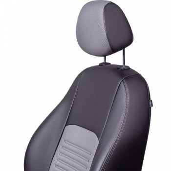 9 449 р. Комплект чехлов для сидений (РЗС 60/40, 3Г Илана+Орегон) ТУРИН Lord Autofashion Chery Tiggo 4 дорестайлинг (2017-2020) (черный, вставка серая, строчка серая)  с доставкой в г. Кемерово. Увеличить фотографию 7