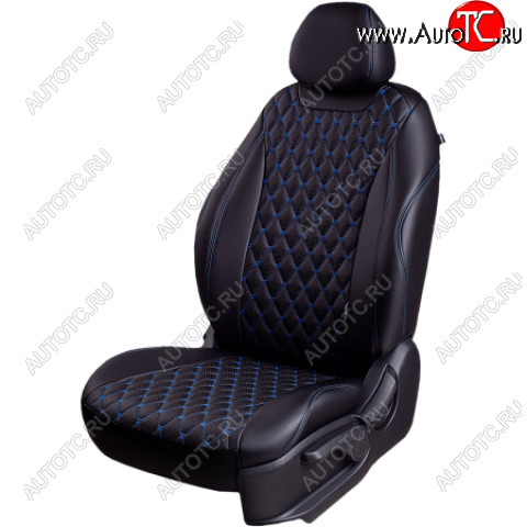 13 949 р. Чехлы сидений (РЗС 60/40, подлок., 3Г, Орегон) БАЙРОН Lord Autofashion  Chery Tiggo 7 PRO (2019-2025) (черный, вставка черная, строчка синяя)  с доставкой в г. Кемерово