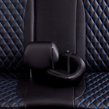 13 949 р. Чехлы сидений (РЗС 60/40, подлок., 3Г, Орегон) БАЙРОН Lord Autofashion  Chery Tiggo 7 PRO (2019-2025) (черный, вставка черная, строчка синяя)  с доставкой в г. Кемерово. Увеличить фотографию 3